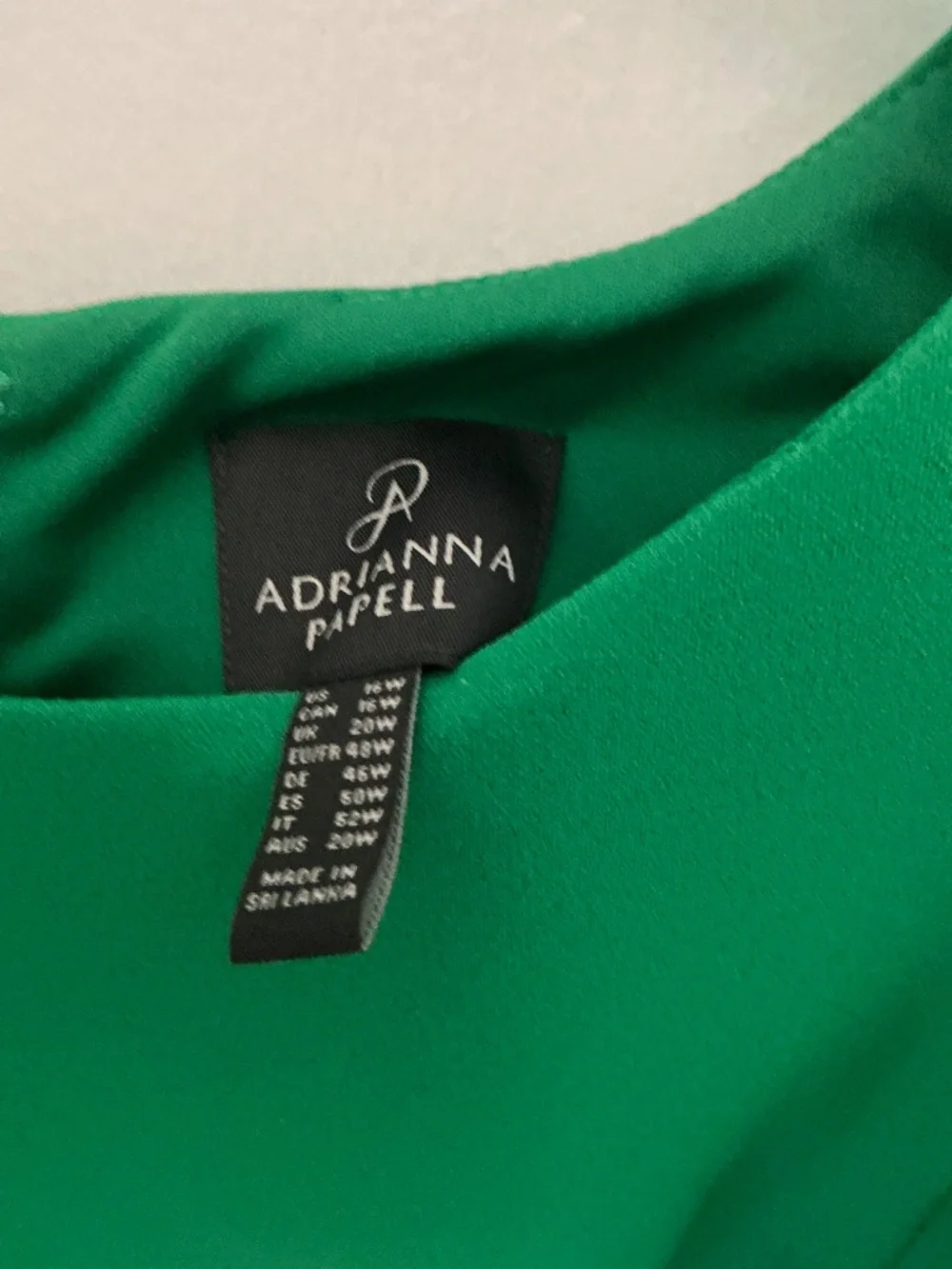 NWT Adrianna Papell 16W Emerald Green Tie Waist Sheath Dress - Picture 3 of 4